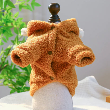 Dog Coat with Bear Design